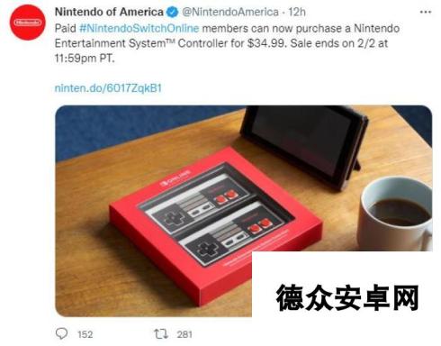 任天堂Switch NES无线手柄优惠活动 优惠价34.99美元