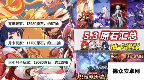 原神【V5.2攻略】5.3前瞻原石汇总｜0氪约87抽